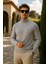 Erkek Kışlık Slim Fit Gri Kazak 1