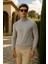 Erkek Kışlık Slim Fit Gri Kazak 3