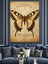 Kahverengi Kelebek Soyut Çizim Dekoratif Kanvas - Mdf Ahşap Tablo 4
