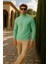 Erkek Kışlık Slim Fit Mint Kazak 4