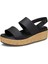 Brooklyn Cork Low Wedge Siyah Kadın Sandalet 2