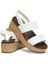 Brooklyn Cork Low Wedge Krem Kadın Sandalet 1