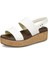 Brooklyn Cork Low Wedge Krem Kadın Sandalet 2