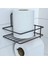 ® Kendiliğinden Yapışkanlı Tuvalet Kağıdı Tutacağı ve Yedek Raf - Siyah Modern Metal Tasarım 1