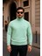 Erkek Kışlık Basic Slim Fit Uzun Mint Kazak 1