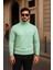Erkek Kışlık Basic Slim Fit Uzun Mint Kazak 3