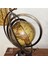 Armillary Stil Metal & Deri Dünya Küresi 50 cm Antik Eskitme Lüks Ofis Ev Dekoru Vıp Hediyelik Obje 3