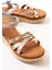 730-015 Bej Garni Ortopedik Hakiki Deri Dolgu Kadın Sandalet 3