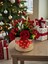 Yapay Çiçek Özel Tasarım Yılbaşı Ev Dekorasyon 30X30CM Kırmızı Gül Kokina Silindir Kutuda 5