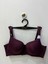 Kadın Çizgi Desenli D Cup Toparlayıcı Bordo Sütyen 1