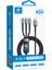 Arbaks ARB-125 3 Ü 1 Arada 100W Hızlı Şarj Kablosu - Type-C, Lightning, Micro Usb, LED Ekranlı, Örgülü Dayanıklı Tasarım 1