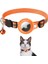 Etashop Airtag Uyumlu Reflektif Kedi Tasması Zilli Ayarlanabilir Kedi Boyun Tasması 22-32 cm Turuncu 1