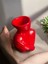 Yarım Yüz Kadın Formunda Dekoratif Mini Beton Vazo – Kırmızı – 15 cm 4
