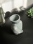 Yarım Yüz Kadın Beton Vazo – Füme (15 Cm) 3
