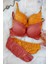 Kadın Hardal ve Kiremit Rengi Dolgulu Balenli Sütyen Külot 2'li 1