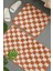 Küçük Boy Damalı Desen Banyo Paspası Kaymaz Taban 80X50 40X50 Yıkanabilir Chess 1