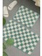 Küçük Boy Damalı Desen Banyo Paspası Kaymaz Taban 80X50 40X50 Yıkanabilir Chess 1