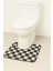 60X50 cm Yıkanabilir Kaymaz Taban Banyo Klozet Önü Tekli Paspas Chess 1