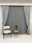 Koyu Gri Renk Modern Dokulu Örme 1/3 Sık Pile Tül Perde 5