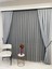 Koyu Gri Renk Modern Dokulu Örme 1/3 Sık Pile Tül Perde 7