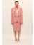 Dik Yaka Tokalı Ceket & Düz Dar Etek-Pudra 2