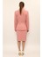 Dik Yaka Tokalı Ceket & Düz Dar Etek-Pudra 5