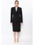 Erkek Yaka Boydan Kuplu Ceket & Düz Dar Etek-Siyah 3