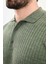 Fitilli Slim Fit Polo Yaka Erkek Triko Kazak 2