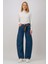 JILL Barrel Fit Orta İndigo Kadın Jean Pantolon 3