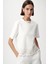 Çiçek Nakışlı Regular Örme Tişört 5