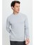 Erkek Relax Fit Rahat Kesim Uzun Kollu Ekstra Yumuşak Bisiklet Yaka Gri Sweatshirt 1