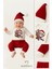 Bebek Yılbaşı Noel Kıyafeti 3’lü Set ,santa Baskılı Uzun Kollu Body, Kırmızı Fitilli Pantolon,şapka 3
