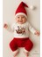 Bebek Yılbaşı Noel Kıyafeti 3’lü Takım,noel Baskılı Uzun Kollu Body,fitilli Pantolon,ponponlu Şapka 1