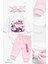 Little Princess 3’lü Kız Bebek Takımı Uzun Kollu Pamuklu Body,pembe Pantolon ve Fiyonk Bandana Seti 3