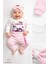 Little Princess 3’lü Kız Bebek Takımı Uzun Kollu Pamuklu Body,pembe Pantolon ve Fiyonk Bandana Seti 4