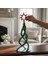 2'li Set: 3D Baskı Spiral Noel Ağacı Yılbaşı Dekorasyonu - Kırmızı Yıldızlı (26 cm Boy) 1