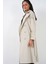 Kadın Bdart Uzun Kruvaze Yaka Trençkot Taş Doğal 4