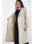 Kadın Bdart Uzun Kruvaze Yaka Trençkot Taş Doğal 5
