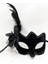 Siyah Süet Yandan Tüylü Incili Parti Maskesi 2