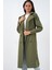 Kadın Bdart Uzun Kruvaze Yaka Trençkot Haki Yeşil 4