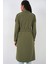 Kadın Bdart Uzun Kruvaze Yaka Trençkot Haki Yeşil 6
