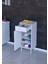 Rose 35 cm Beyaz 1 Çekmeceli Banyo Mutfak Dolabı 4 Bölmeli 3 Raflı Çok Amaçlı Dolap 35X88X32,5 cm 8