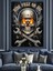 Kafatası Motorsiklet Retro Sanat Dekoratif Kanvas - Mdf Ahşap Tablo 3