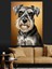 Köpek Portresi Gözlüklü Şık Dekoratif Kanvas - Mdf Ahşap Tablo 2