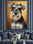Köpek Portresi Gözlüklü Şık Dekoratif Kanvas - Mdf Ahşap Tablo 3