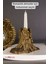 Şamdan Mumluk Dekoratif Tealight Altın Eskitme Renk Modeli 2