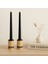 2’li Siyah Ahşap Şamdan Mumluk Seti, Şık ve Zarif Dekorasyon Parçası 1