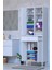 Funci Beyaz Renk G:55 cm Banyo Dolabı 3 Kapaklı 7 Raflı Dolap 55X173X32,5 cm Boyutlarında Dolap 1