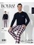 Ekose Desen Uzun Kol Erkek Pijama Takımı 1