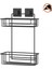 Tekno Tel EF-256 Siyah 2 Katlı Düz Banyo Rafı | Yapışkanlı/vidalı Deliksiz Duş Organizeri 2